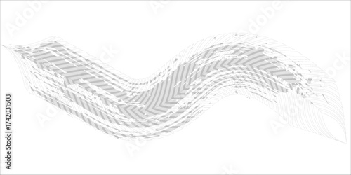 Tire trace track. Abstract wheels braking distances, tread silhouettes brushes. Isolated car or motorcycles vector trails