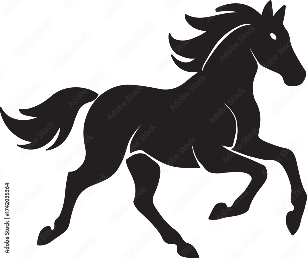 Obraz premium Running horse vector illustration