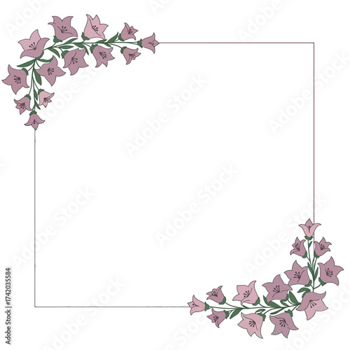 Pink Flower Frame Border Design.