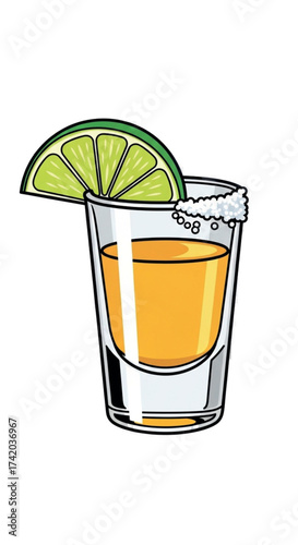Shot of Tequila with Lime and Salt.