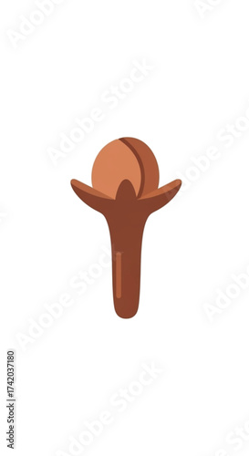Single Clove Spice Illustration.