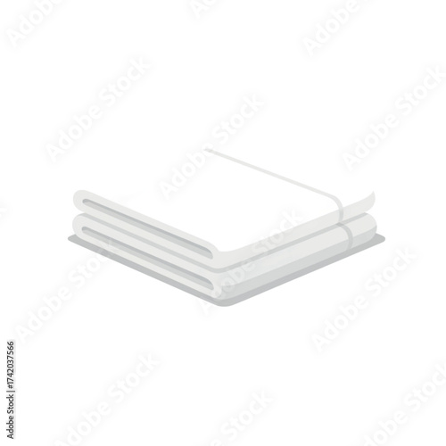 Stack of neatly folded white towels.