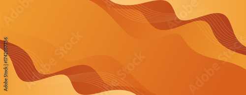 Abstract orange, brown, and beige gradient wave background. Modern banner design. Suitable for templates, sale banners, events, websites, headers, and more