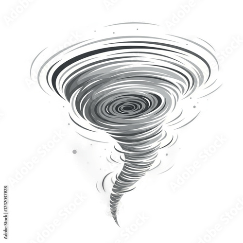 Tornado Swirling Vortex Illustration.