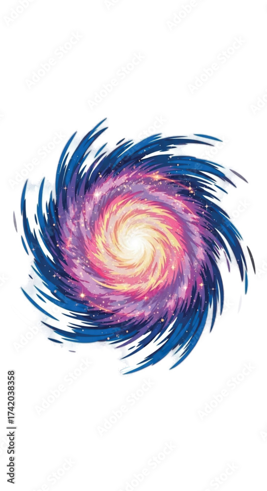 Obraz premium Vibrant Swirling Galaxy Nebula with Cosmic Dust and Stars.