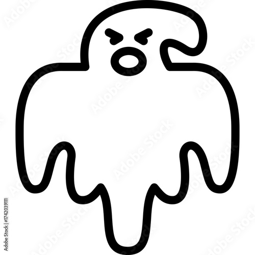 ghost icon illustration design with outline