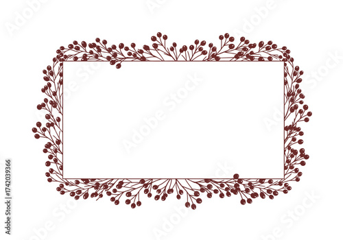 Elegant Red Berry Frame Border Design.