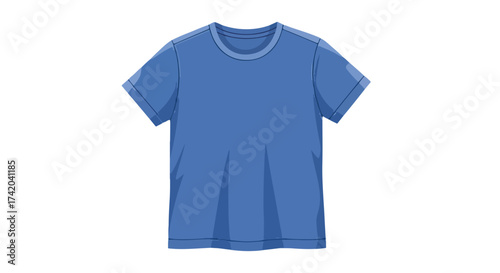 Isolated blue t-shirt graphic illustration offering a clear design element on a clean white backdrop ready for diverse use cases and customizations