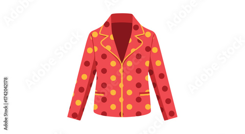 Stylized pajama top featuring playful polka dot design offering comfort and whimsical charm for relaxed evenings and cozy sleepwear fashion