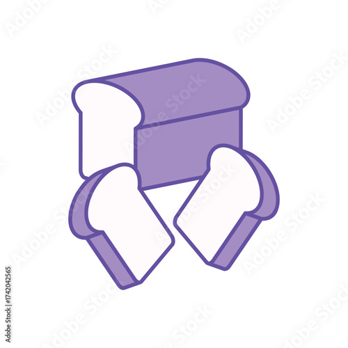 Flat Bread icon clean and modern vector illustration