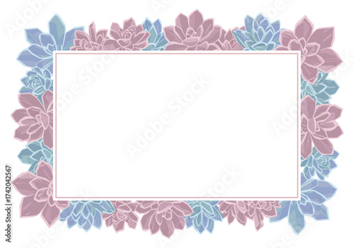 Floral Frame with Pastel Succulents.