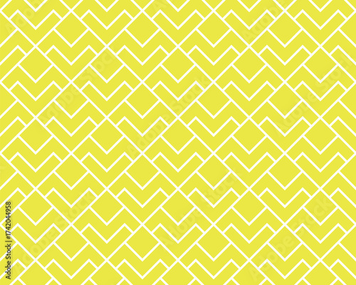 Abstract geometric pattern. A seamless vector background. White and yellow ornament. Graphic modern pattern. Simple lattice graphic design
