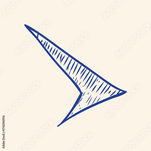 Hand-drawn blue arrow points the way forward, a simple sketch with direction and purpose that inspires growth and progress in a creative design element