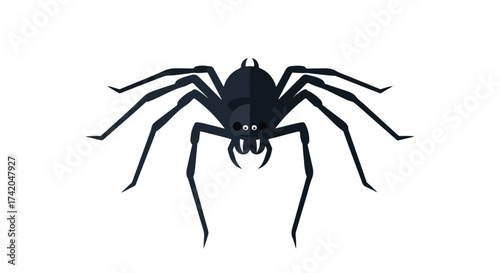 Stylized spider vector with multiple legs for festive Halloween themed decorations or design elements spiders and cobwebs,minimalist arachnid