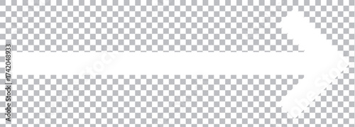 White Arrow icon. White icon on Transparent  background. Inversion . Vector arrow icon pointing to the right.  EPS 10.