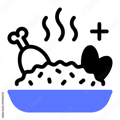 This Biryani icon is suitable for the India Culture, etc.