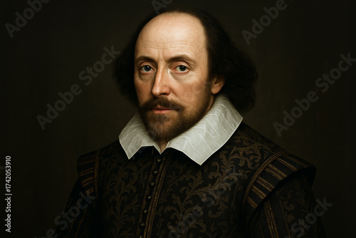 Portrait of William Shakespeare, Elizabethan Playwright