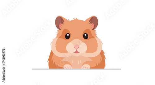 Delightful Hamster Illustration: An Adorable Rodent Character with a Curious Expression for Children's Books and Educational Material