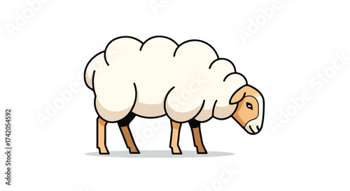 Stylized sheep illustration with cartoon aesthetic isolated on a white background illustration for creative content design and use 150 characters