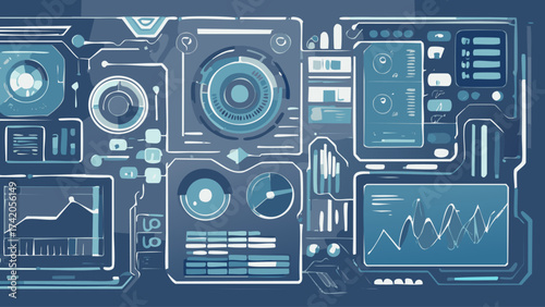 Clean Vector: Predictive Analytics Cycle Interconnected System Diagram for AI Financial Forecasting