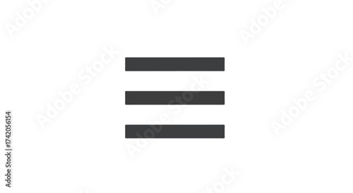 Simple navigation menu icon composed of horizontal lines for website and application interfaces design 98character