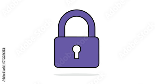 Stylized Isolated Illustration of a Padlock Depicting Security and Access Control for Digital or Physical Applications