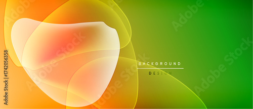 Abstract vibrant design. Orange, yellow, green hues blend smoothly. Modern background perfect for digital projects, presentations.