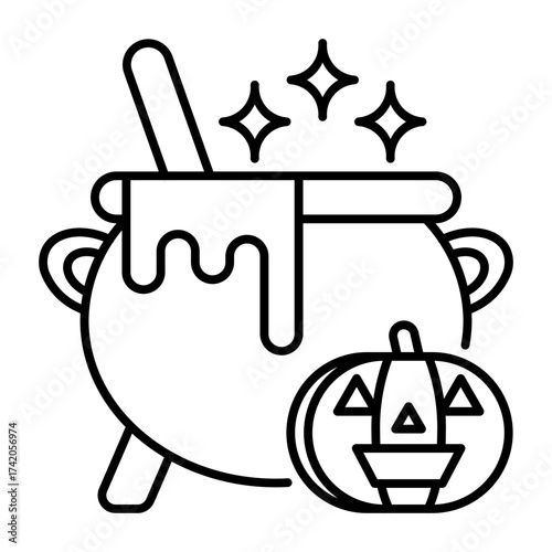 This Cauldron icon is suitable for Halloween, etc.