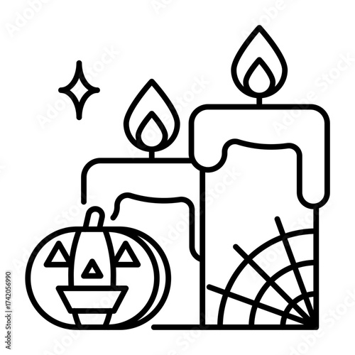 This Candle icon is suitable for Halloween, etc.