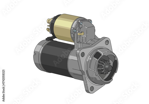 Automotive Starter Motor for Engine Ignition System.