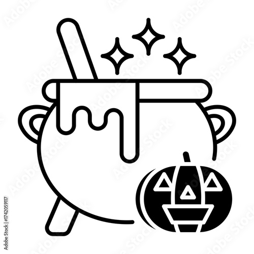 This Cauldron icon is suitable for Halloween, etc.