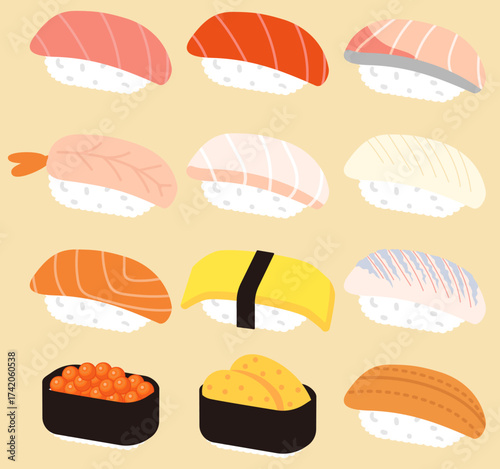 お寿司のイラストセット