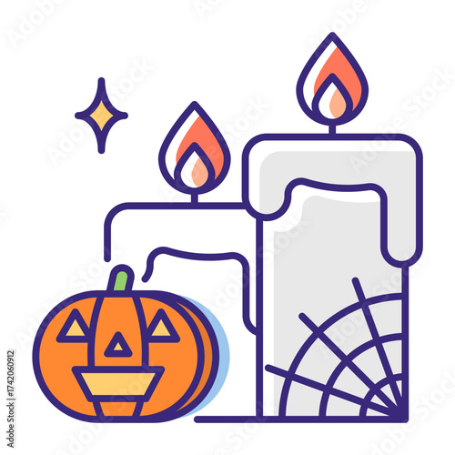 This Candle icon is suitable for Halloween, etc.