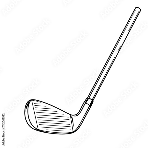 Simple line art drawing of a golf club ready for your next design project silhouette Flat design vector illustration isolated on a white background