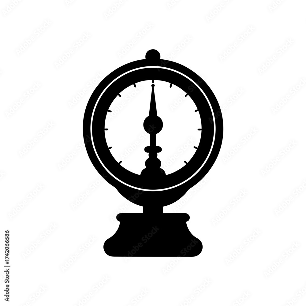 Naklejka premium Silhouette of an antique pressure on transparent background