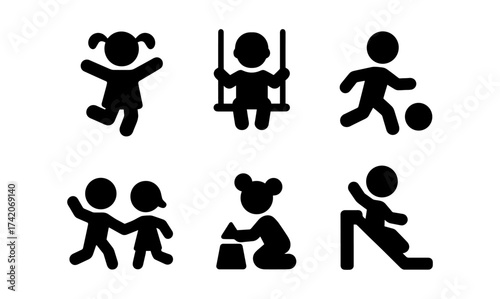 Playful kids silhouette collection: fun activities and childhood moments