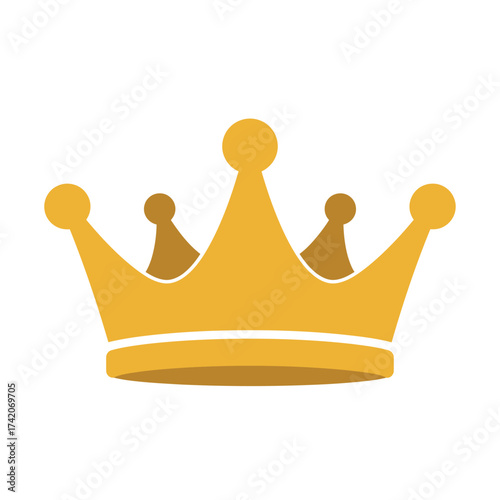 A majestic golden crown, symbolizing royalty, power, and supreme authority, isolated on a clean white background.