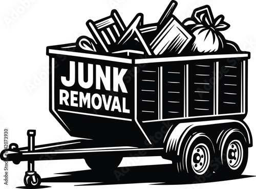 Junk Removal Logo | Hauling Trash Business Service Clipart | Waste Disposal Design