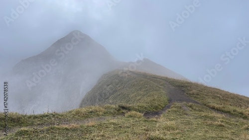 mountain landscape with clouds