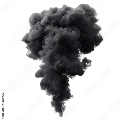 AI Image A dense and ominous cloud formation against a stark black backdrop suggesting depth and