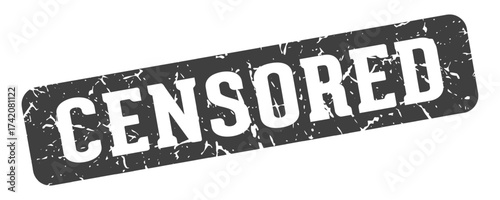 censored rectangular sign. censored stamp
