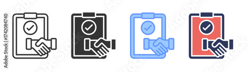 Negotiation icon set multiple style collection