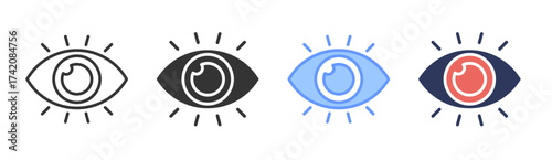 Vision icon set multiple style collection