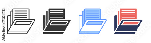 Report icon set multiple style collection