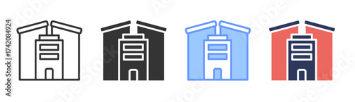 Organization icon set multiple style collection