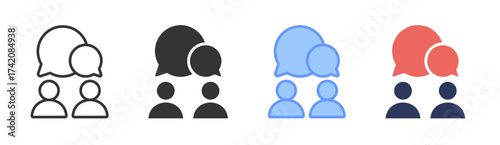 Communication icon set multiple style collection
