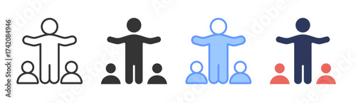 Leadership icon set multiple style collection