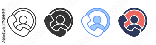 Customer icon set multiple style collection