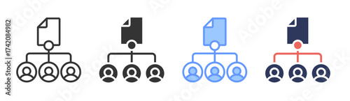 Network icon set multiple style collection