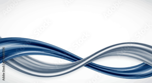 Fluid interplay of blue and gray waves, a serene abstract composition suitable for backgrounds and